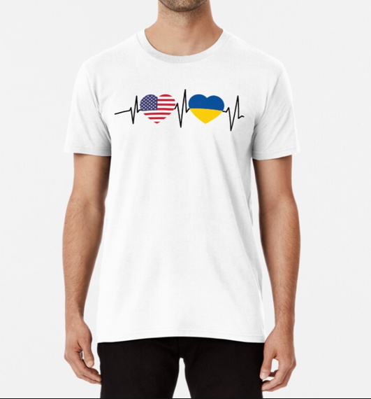 America Ukraine Heartline T-Shirt