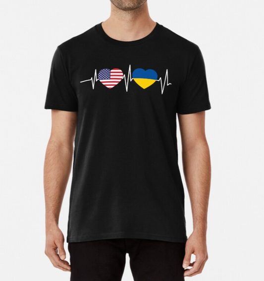America Ukraine Heartline T-Shirt