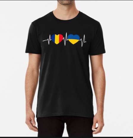 Romania Ukraine Heartline T-Shirt